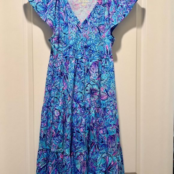 Lilly Pulitzer Kawai flutter sleeve dress small NWT! - Picture 1 of 5